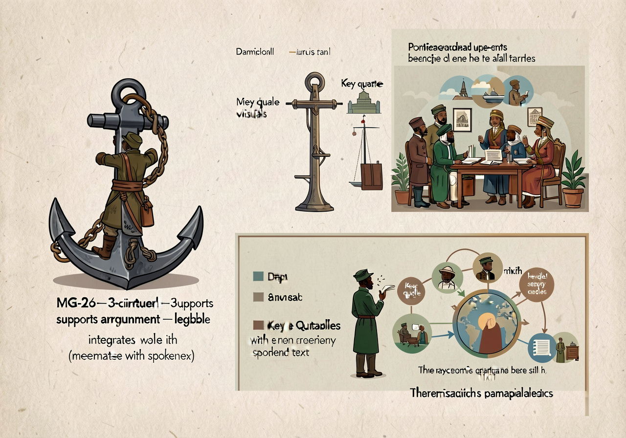 MG-26 anchor: 3-criterion card — supports argument / legible / integrates with spoken text. 3 sample visuals (annotated 