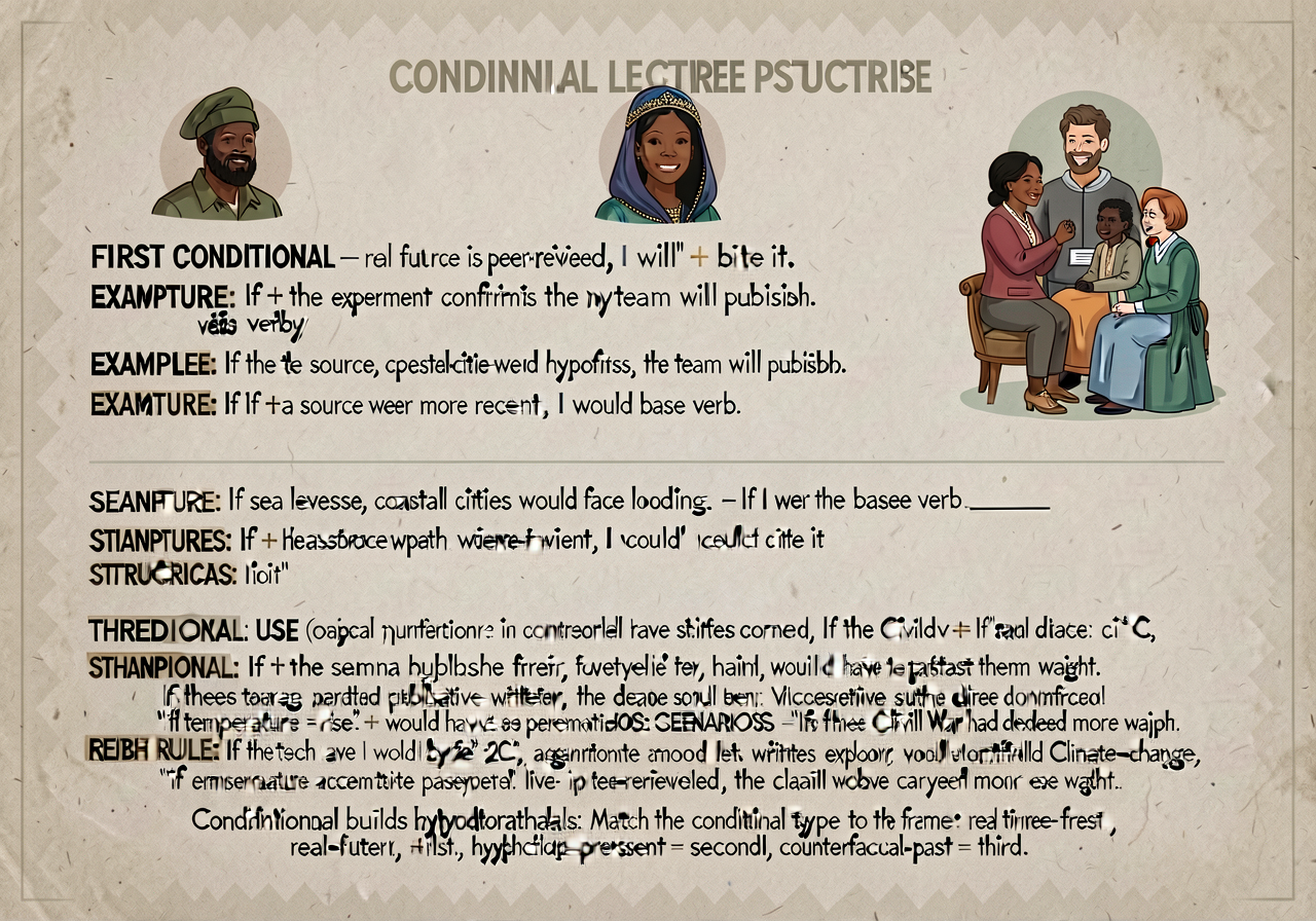 Conditional mood deep-dive anchor (CCSS L.8.1.c, L.8.3.a): 1-page reference focused on the three conditional structures.
