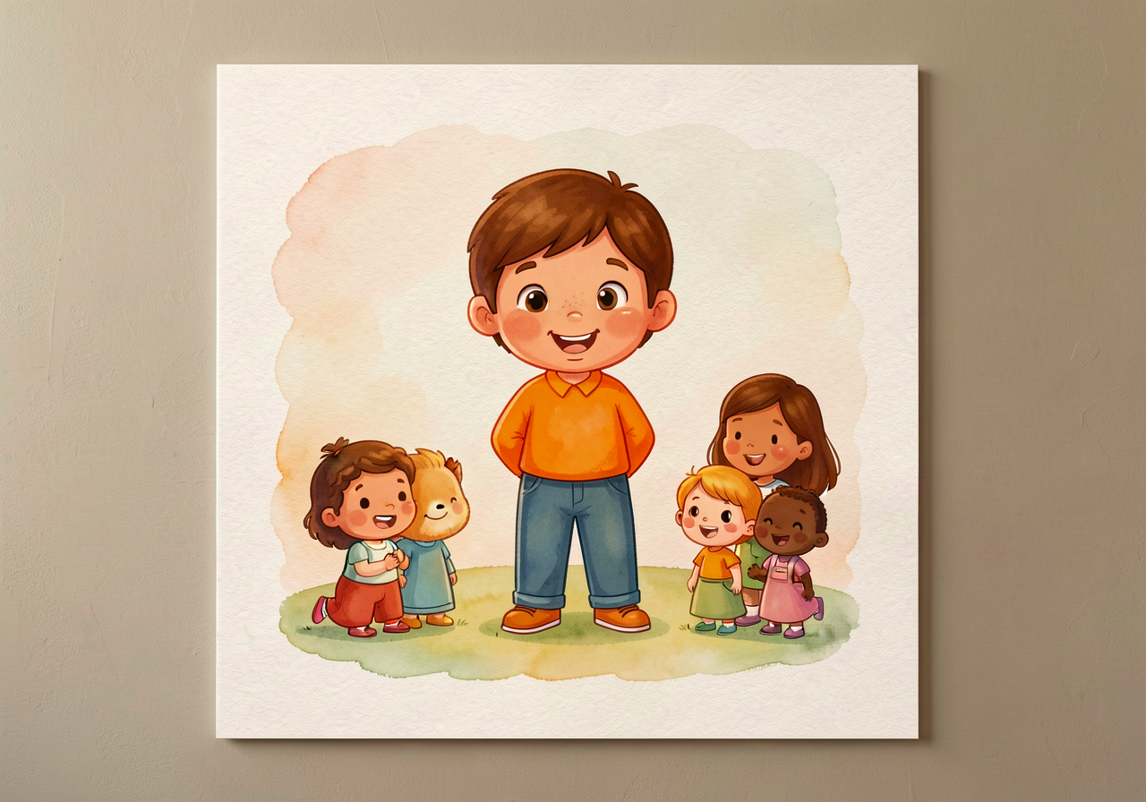  Mounted on classroom wall at child-eye-height (24-36 inches) with laminated surface for repeated dry-erase use.