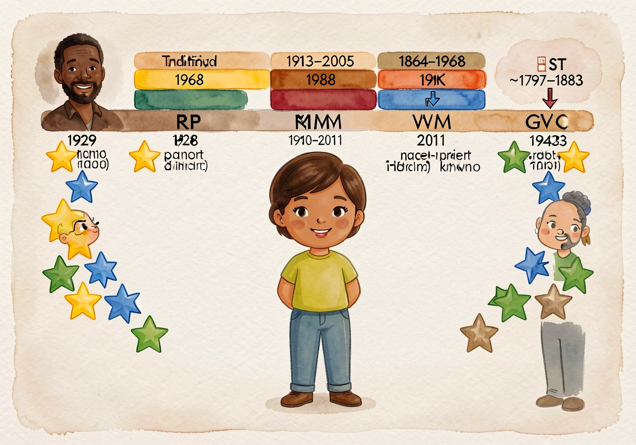 96x36 inch Living-Memory Timeline at end of term: 20 yellow stars (children's birth years), ~30 blue stars (parent birth