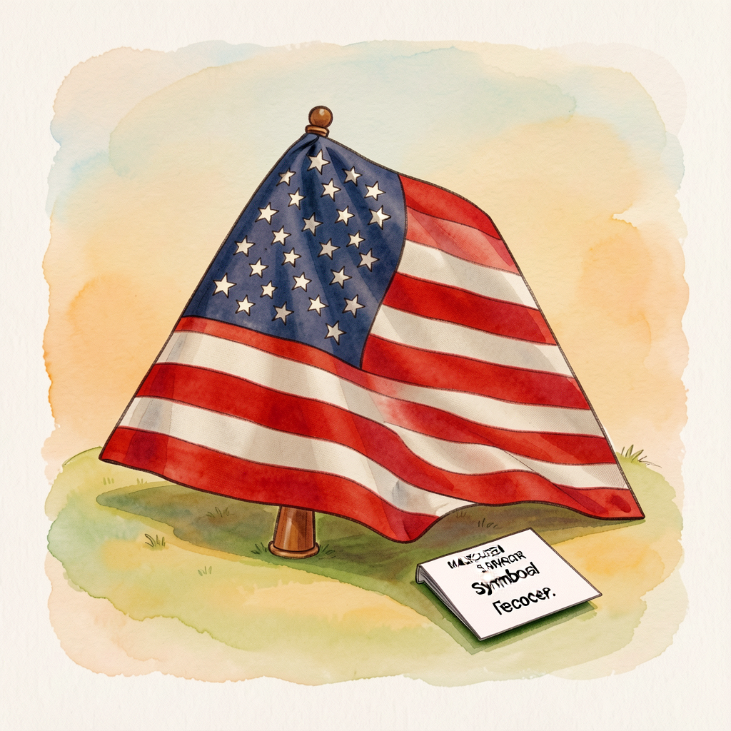3x5 foot cloth US flag (cotton or polyester; clearly labeled manufactured year + 50 stars + 13 stripes). Folded into tri