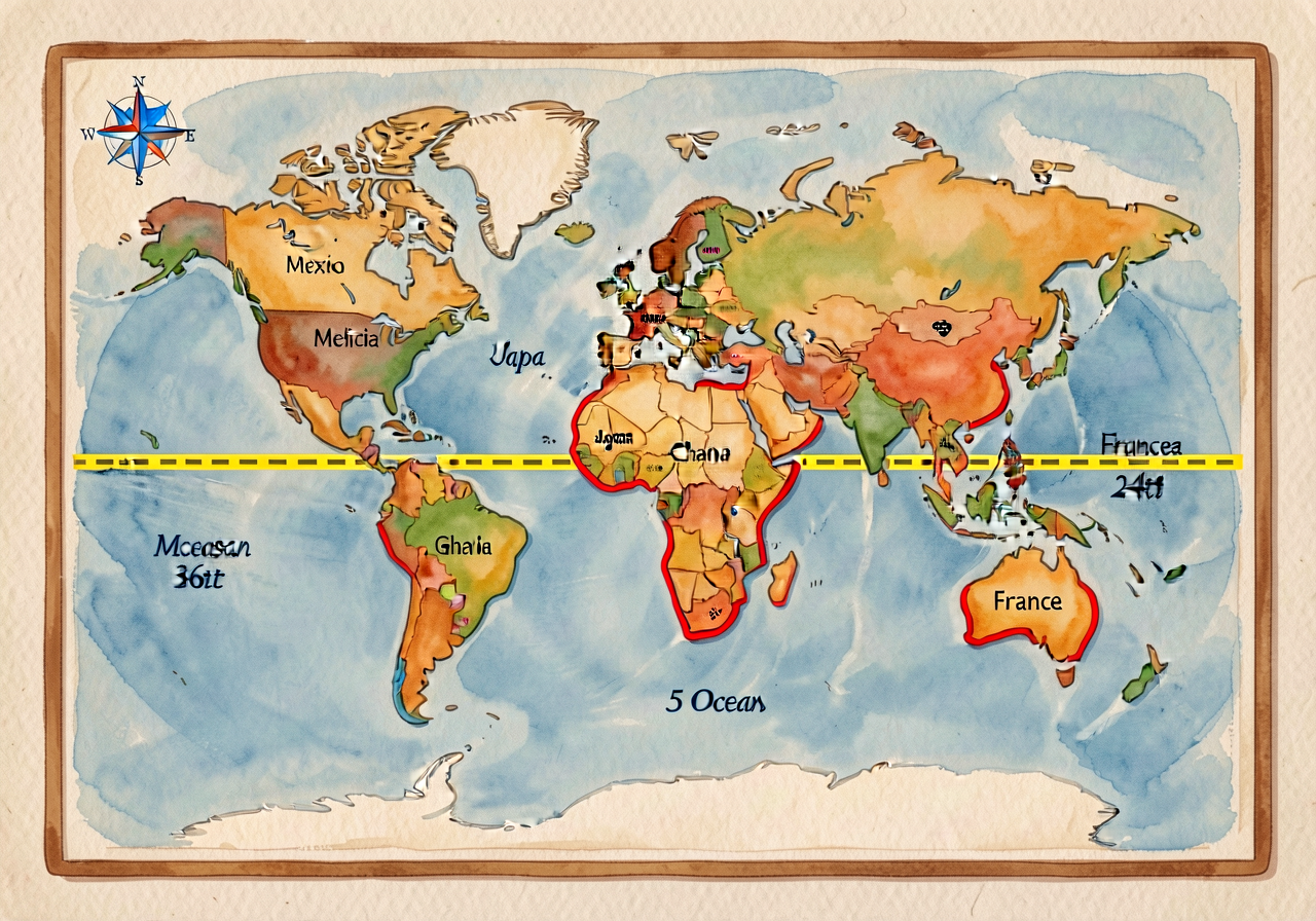 MG-7 60x40 inch Robinson-projection world map mounted at child-eye-height. 7 continents labeled in 36pt; 5 oceans labele