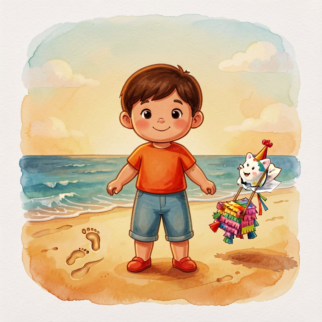 Photo prompt subset from MG-6: tooth-in-tissue, beach-footprint, piñata-mid-swing. Each photo is 4x6 inches, print-resol