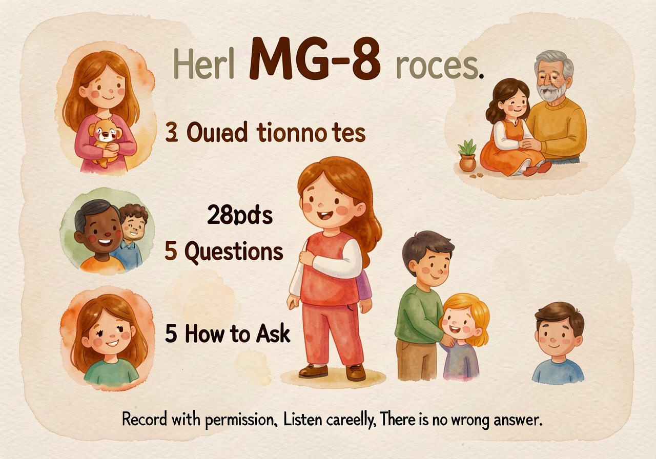 Display chart 36x24 showing MG-8 as detailed in media_global_notes. The 5 questions are large 28pt text with picture ico