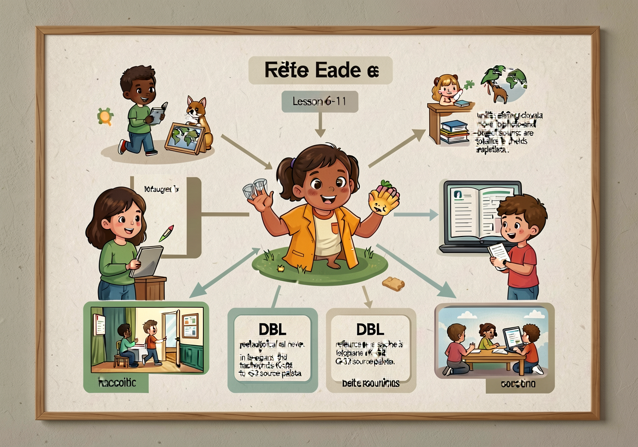 Mounted on classroom wall at child-eye-height. The 5-source framing is the unit's defining pedagogical move - it expands