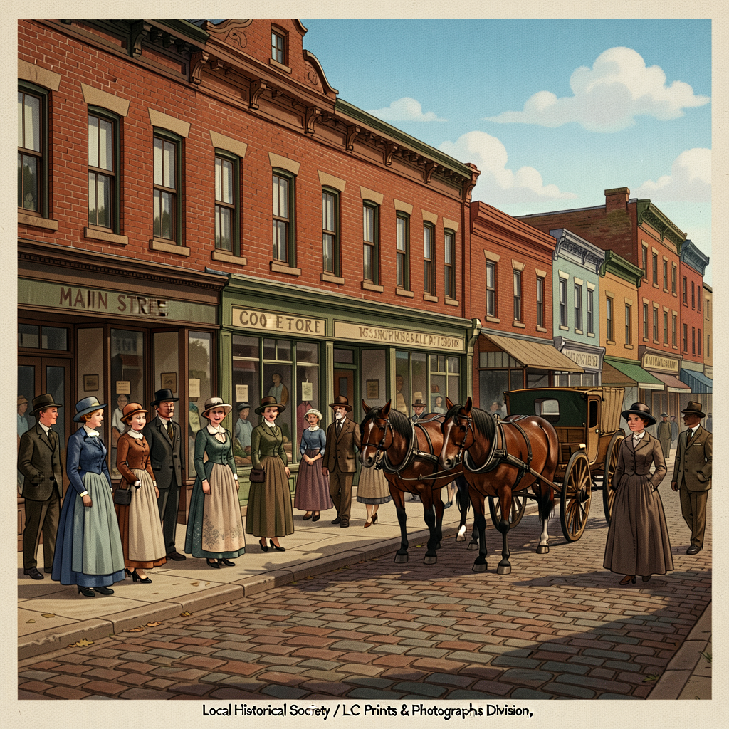 8x10 print of one historic local photograph from 1880s-1960s. Teacher-localized via local historical society or Library 