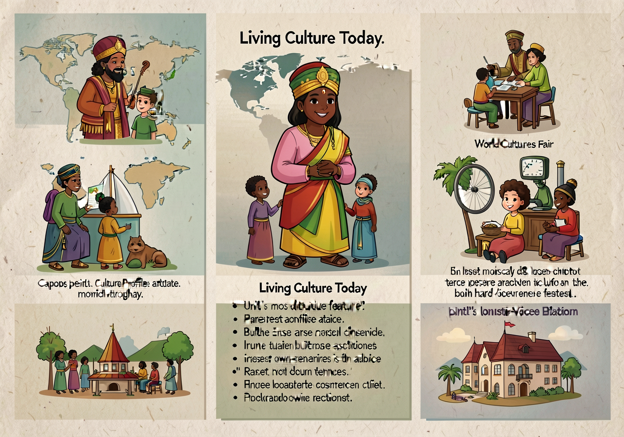 Used in lesson 17 as the capstone Culture Profile artifact and in lesson 18 as the World Cultures Fair display. The 5-se