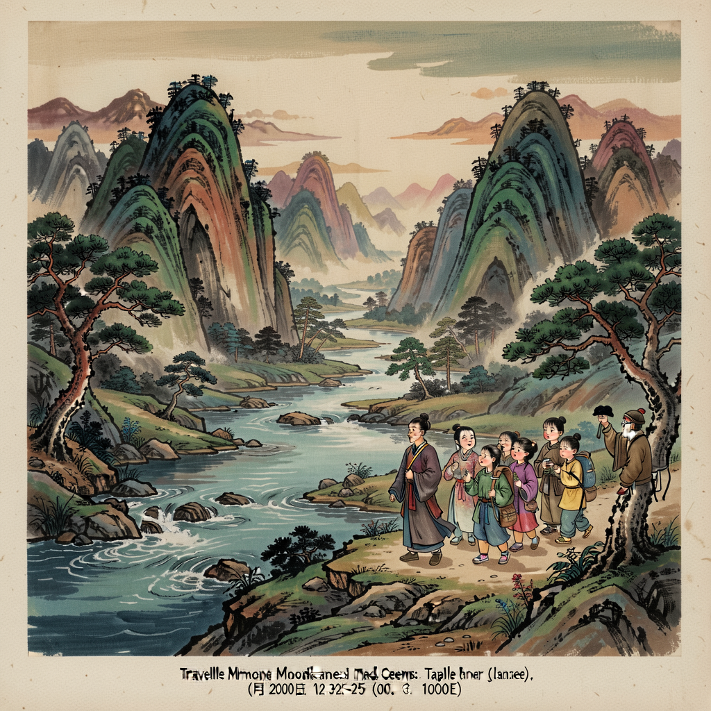 11x17 high-resolution reproduction of one Tang or Song landscape painting from the Palace Museum (Beijing or Taipei) dig