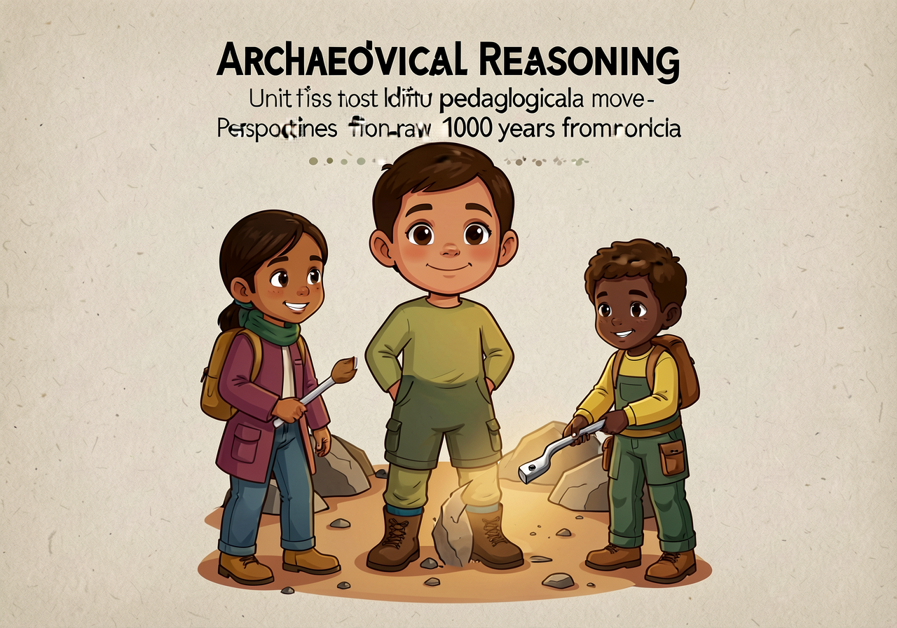 MG-14 8.5x11 portrait template displayed enlarged. Children follow along with their own draft. Section 5 Archaeological 