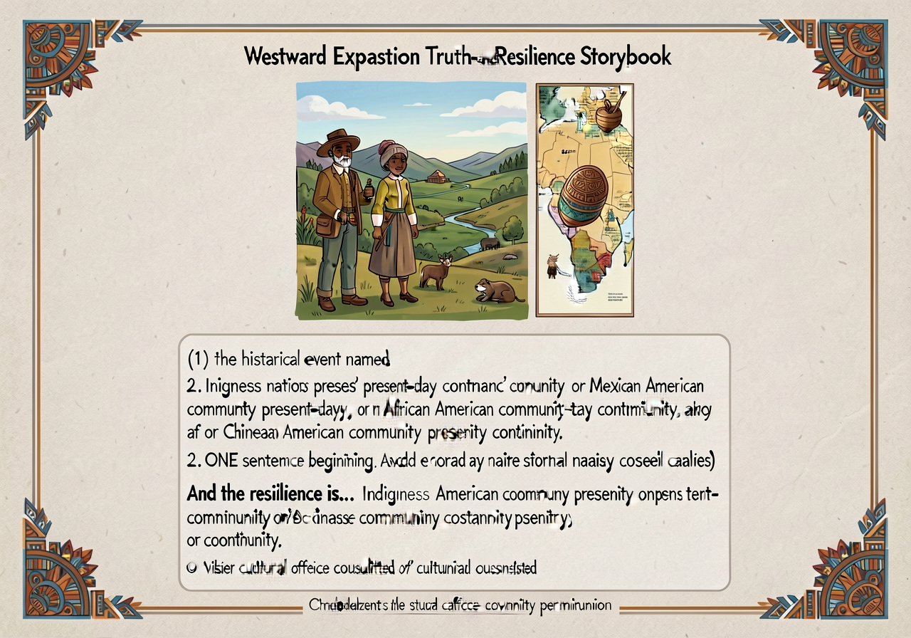 Capstone Storybook Page Template — 8.5x11 cardstock page for the bound Westward Expansion Truth-and-Resilience Storybook