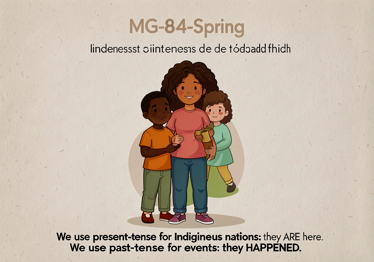 MG-8b is the G4-Spring intensified poster — 18x24-inch, plain respectful typography, including the line 'We use present-