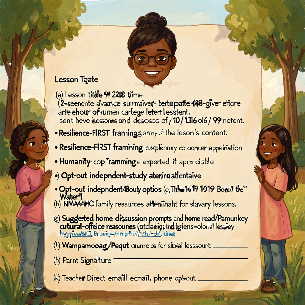 MG-15 Trauma-Informed Caregiver Letter Template — 48-hour advance caregiver letter for trauma-informed lessons (sent bef