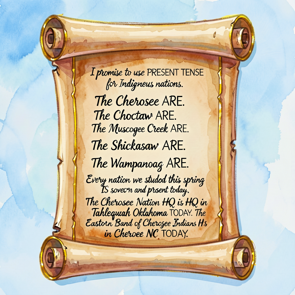 Sovereignty Promise scroll (continued from G2-Fall through G5-Fall) — gold-bordered scroll poster: 'I promise to use PRE