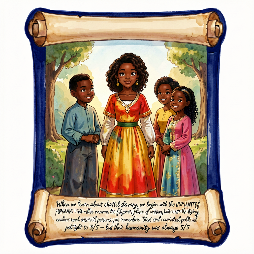 Humanity-FIRST Promise scroll (continued from G5-Fall as NEW-at-G5 anchor) — deep-blue-bordered scroll poster: 'When we 