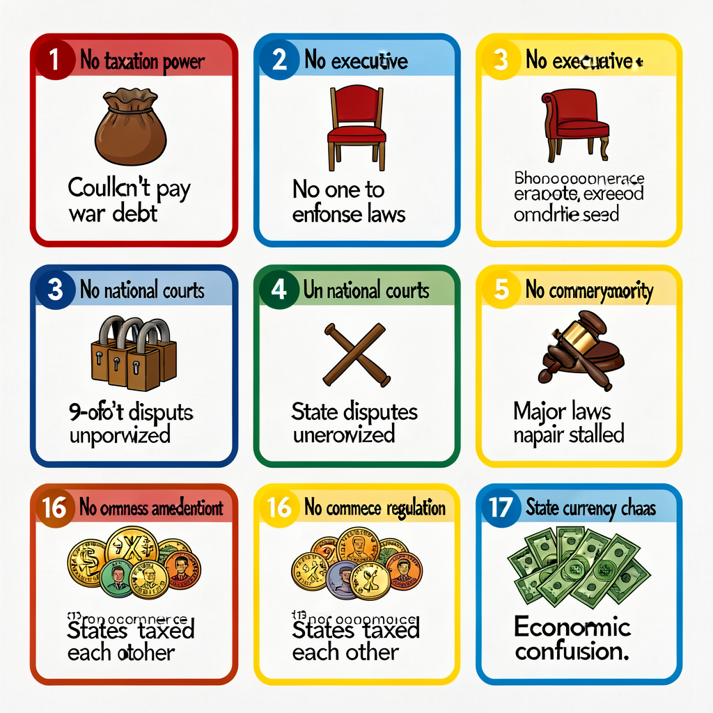 Wall chart 24 × 36 inches with 7 numbered weakness boxes. Each box has icon + 1-sentence description + 1 historical exam