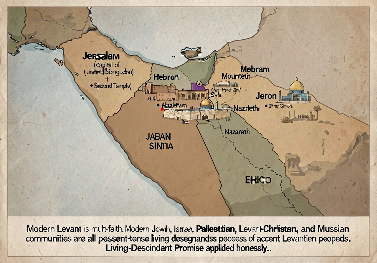 Map of the ancient Levant (modern Israel + Palestine + Jordan + Lebanon + Syria + parts of Egypt). Ancient sites labeled