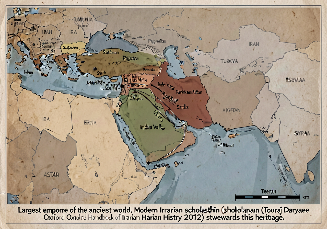 Map of Achaemenid Persian Empire at peak extent c. 500 BCE under Darius I: empire shaded covering from the Aegean coast 