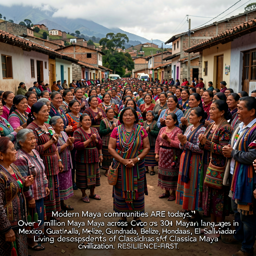 Photograph of contemporary Maya cultural-community event — e.g., Kʼicheʼ Maya new-year (Wajxaqib' B'atz') ceremony in Ch