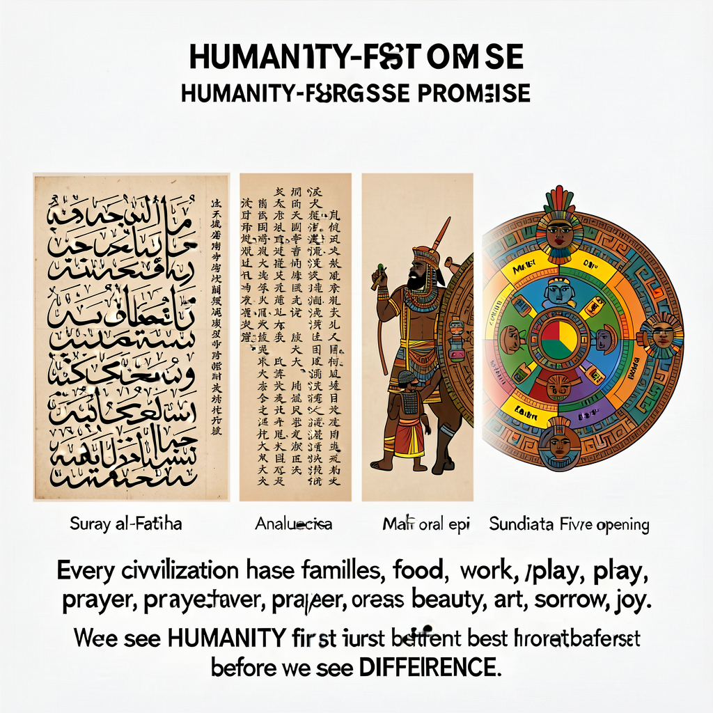 MG-10 Humanity-FIRST Promise poster (continued from G6-Spring). 18x24 inch wall poster. Side-by-side primary-source plat
