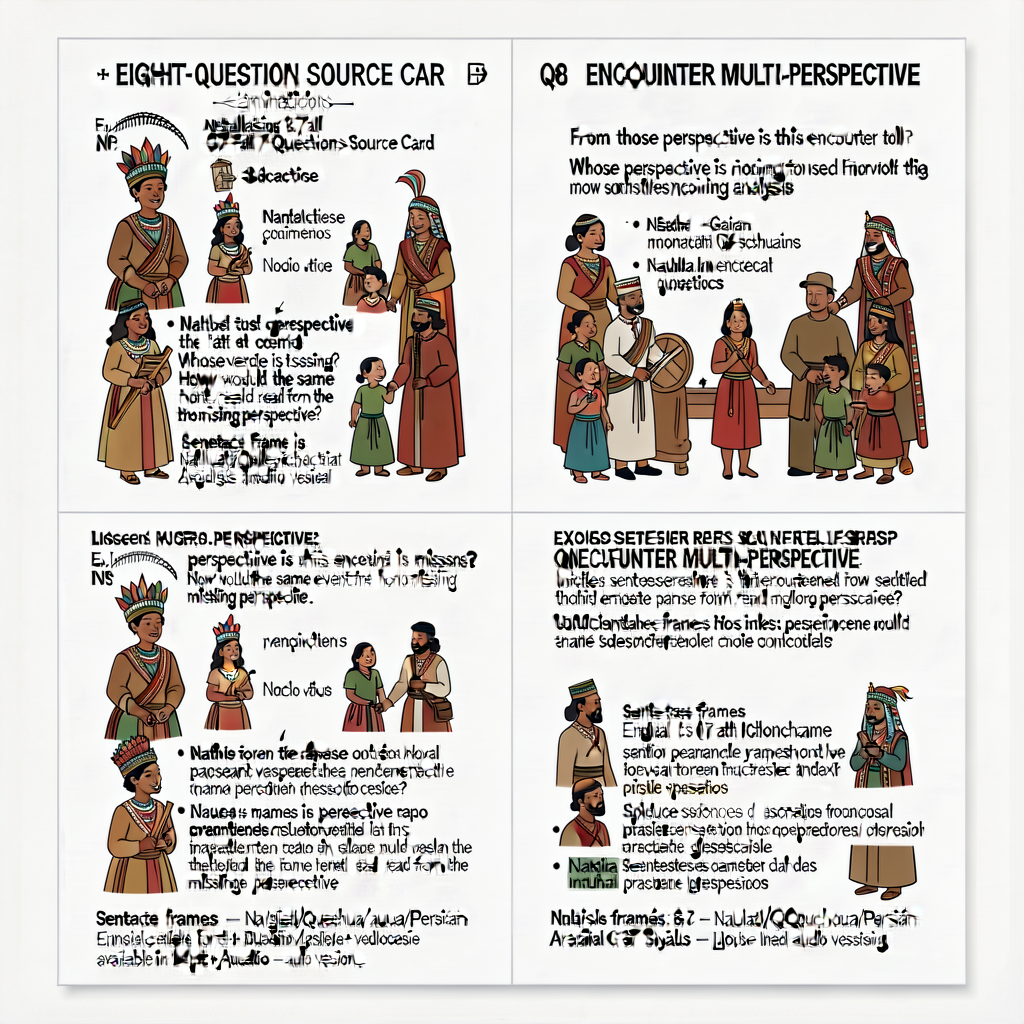 EIGHT-Question Source Card — laminated 8.5x11 double-sided REPLACING G7-Fall 7-Question Source Card with NEW 8th questio