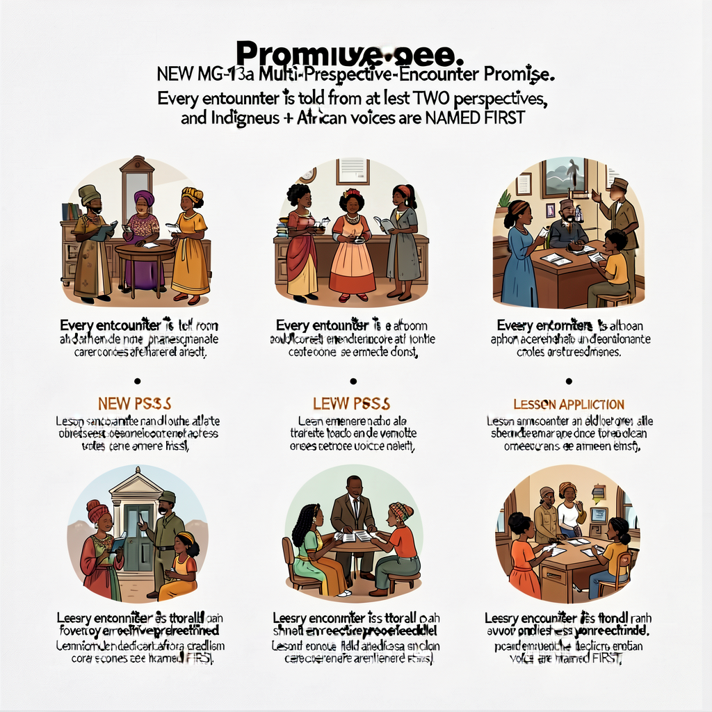 18x24 inch wall poster showing all 5 Promises including NEW MG-13a Multi-Perspective-Encounter Promise: 'Every encounter