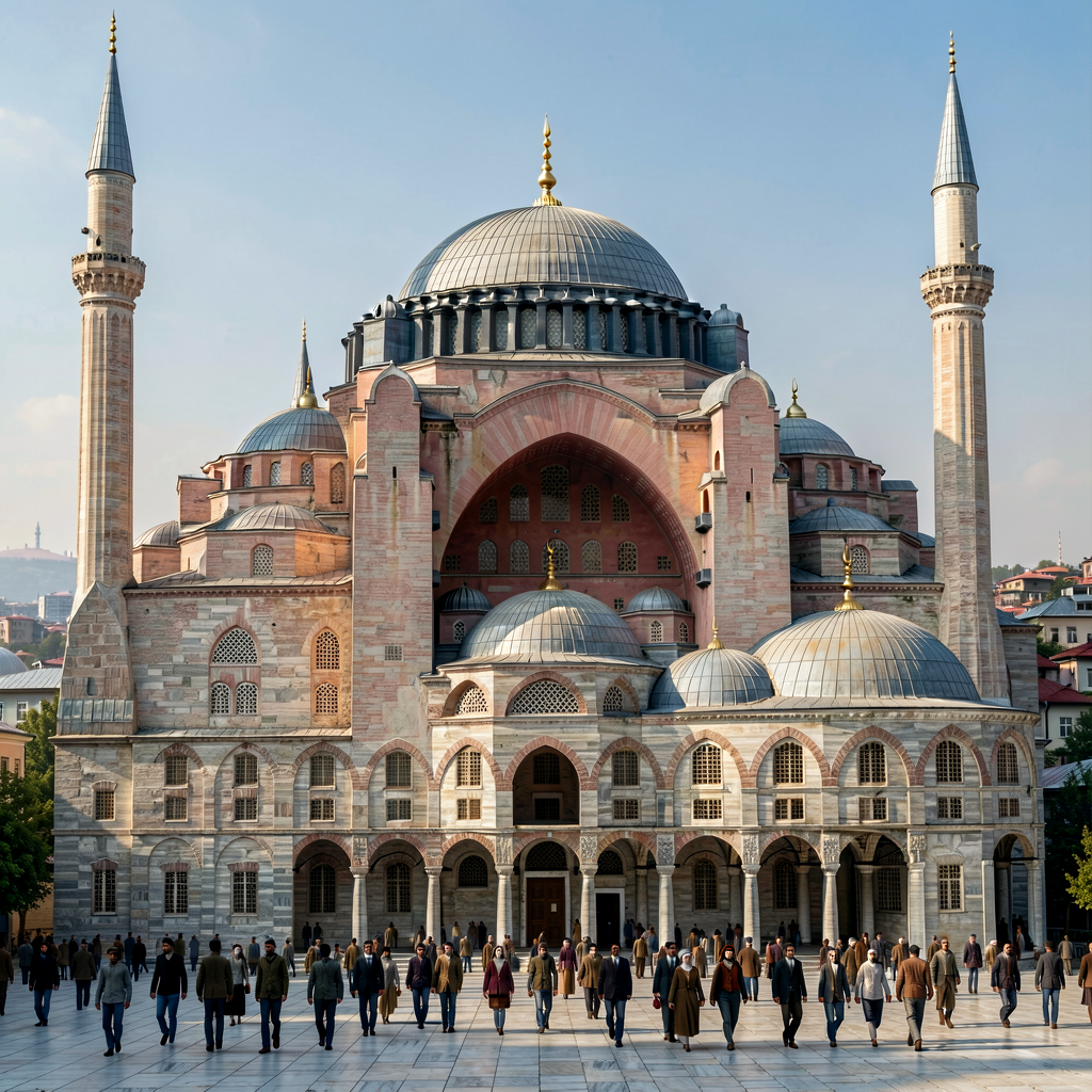 High-resolution photograph of Sinan's Süleymaniye Mosque Istanbul 1557 — major Ottoman architectural achievement; struct