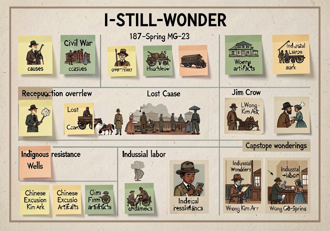 I-STILL-WONDER chart — 18x24 inch wall chart for unit-wide student wonderings sticky-note collection; carries forward fr