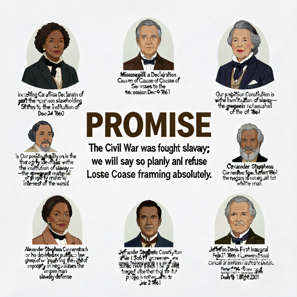 SLAVERY-AS-PRIMARY-CAUSE PROMISE Poster (MG-14a) — 18x24 inch wall display centered on PROMISE text 'The Civil War was f