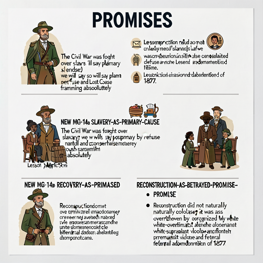 18x24 wall poster showing all 7 PROMISES including NEW MG-14a SLAVERY-AS-PRIMARY-CAUSE 'The Civil War was fought over sl