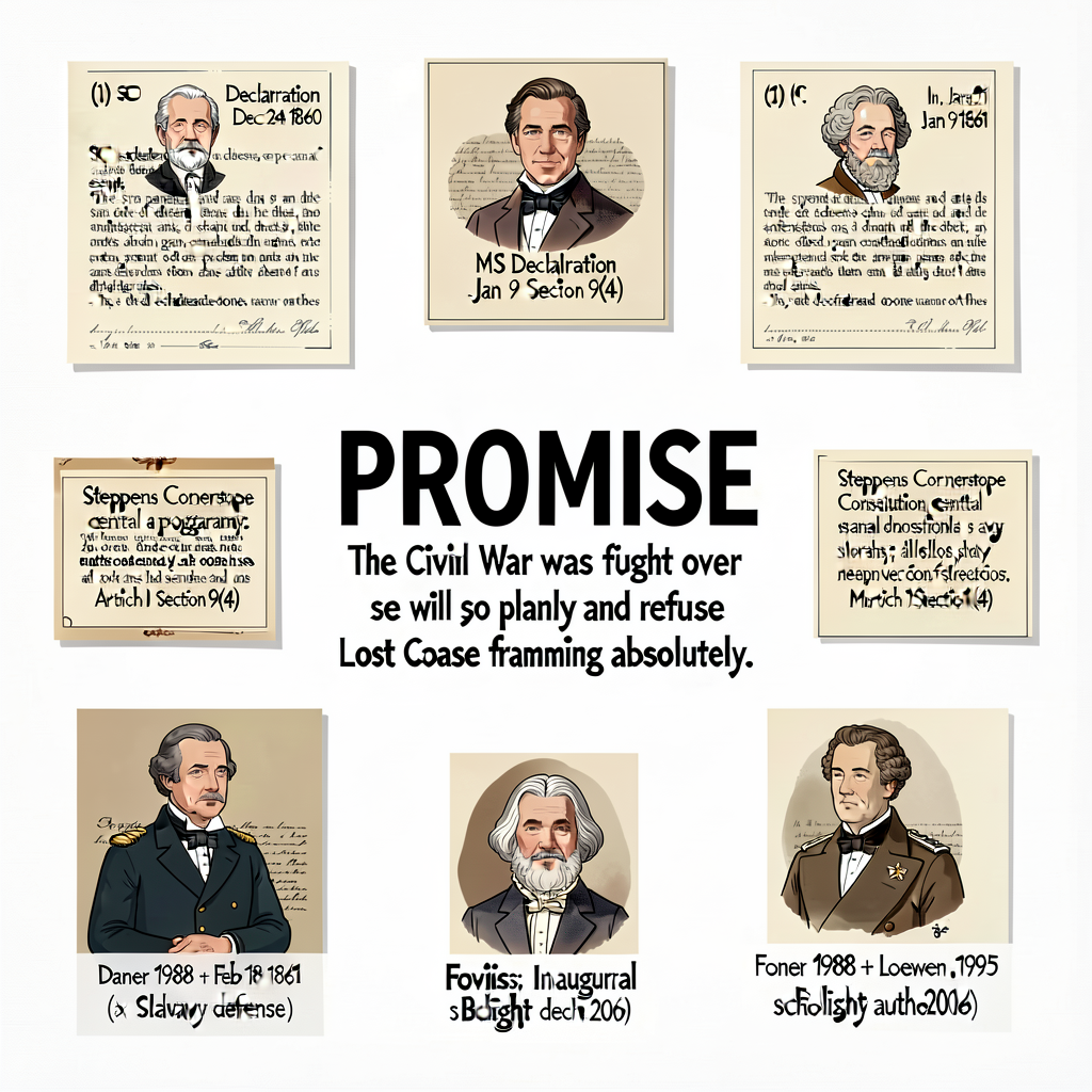 MG-8 — 18x24 wall display centered on PROMISE text 'The Civil War was fought over slavery; we will say so plainly and re