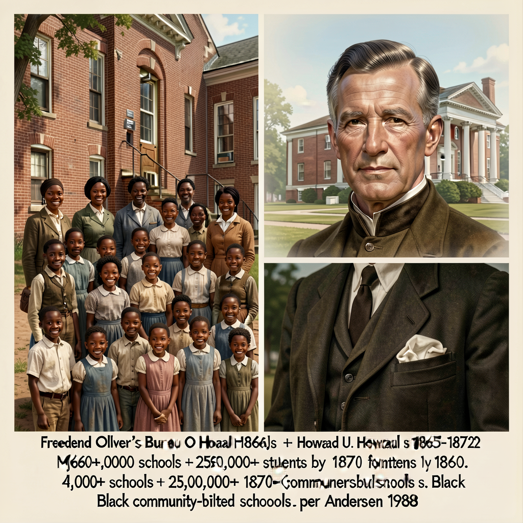 Photographs of Freedmen's Bureau schools 1865-1872 (group portraits of formerly-enslaved students + Northern teachers); 