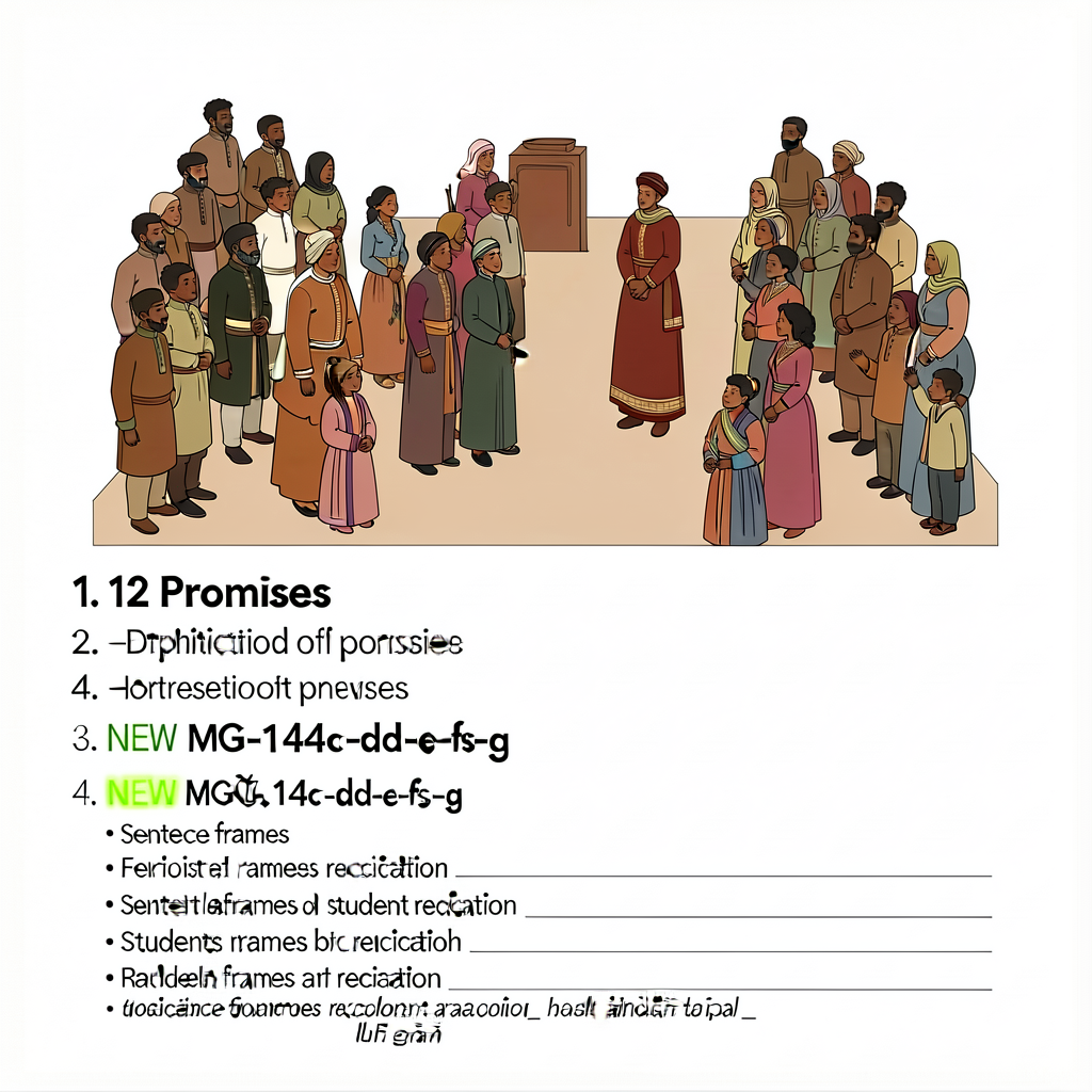 18x24 laminated; explicit list of 12 promises with NEW MG-14c-d-e-f-g highlighted; sentence frames for student recitatio