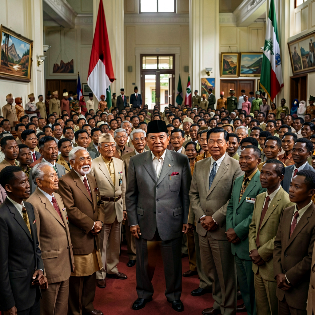 Photograph Bandung Conference April 18-24 1955 Indonesia (Sukarno + Nehru + Nasser + Zhou Enlai); 29 Asian + African nat