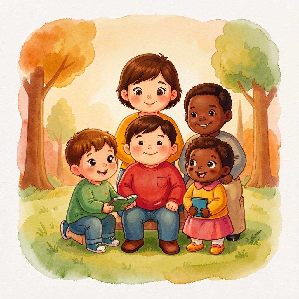 Child's own family photograph (already in lesson's materials, brought from home in a labeled envelope week 1). Photo is 
