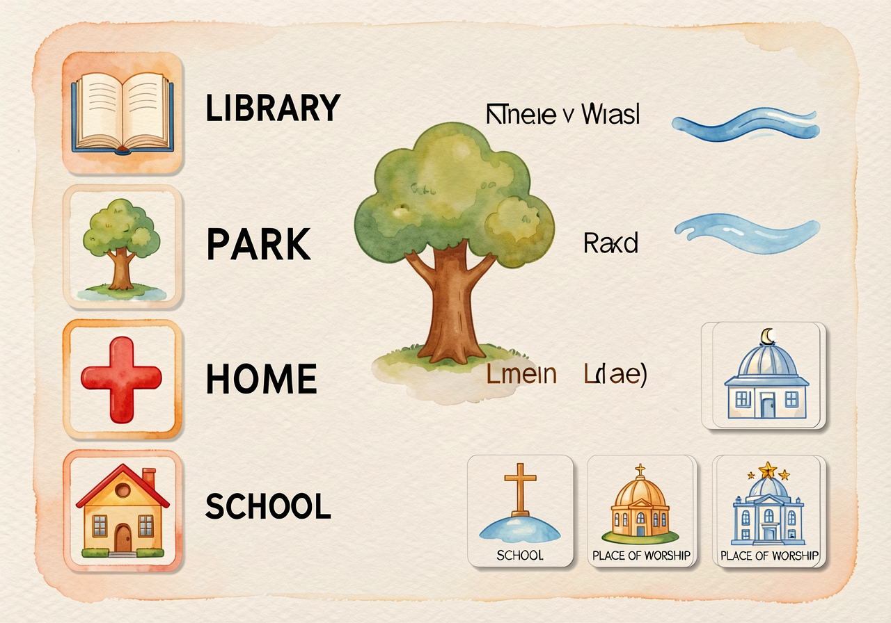 24x36-inch wall chart with 8 standard symbols. Each symbol shown at 4x4 inches in left column, meaning in 24pt sans-seri