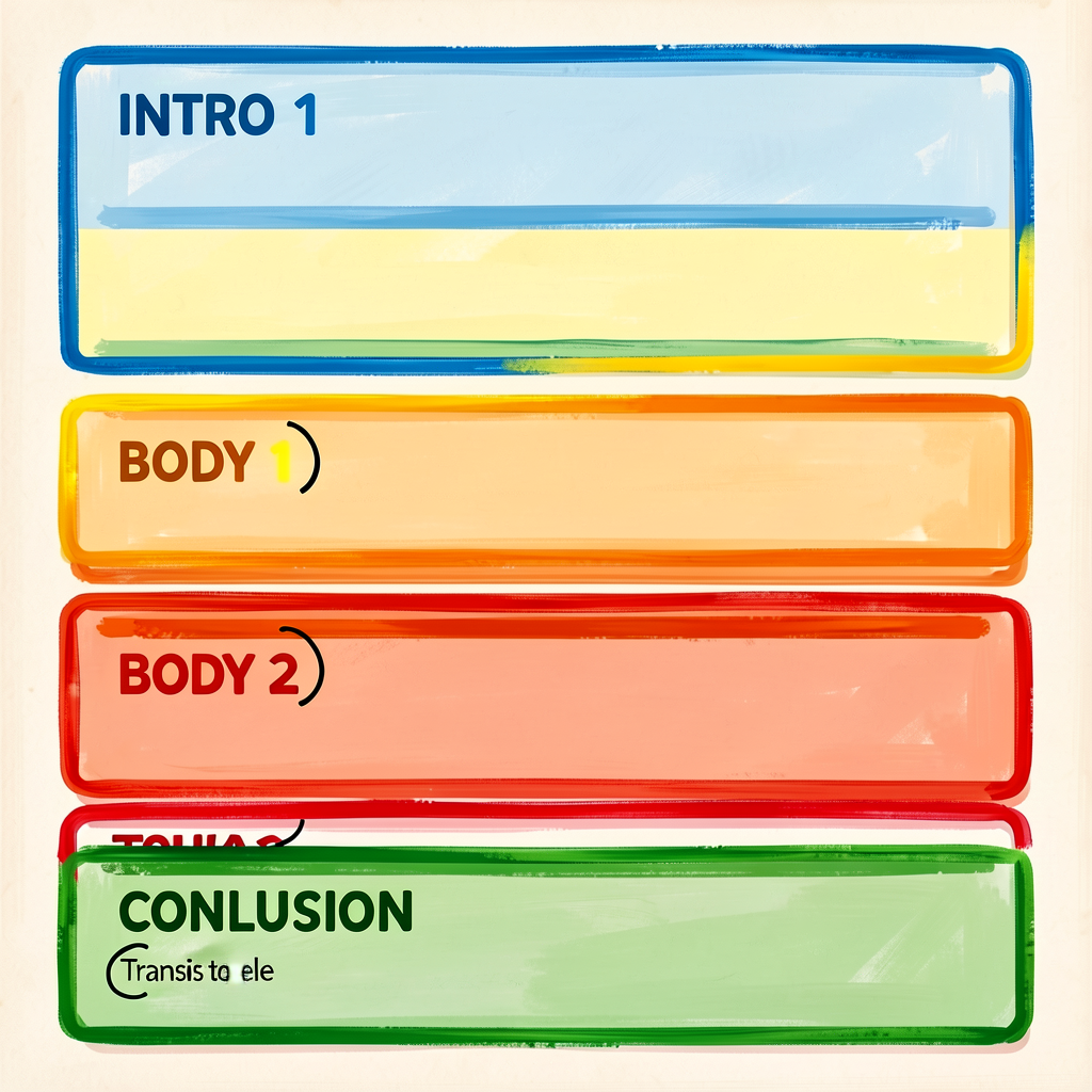 Reference image of a complete Grade-3 5-paragraph informational essay (honeybee topic) laid out on the page with each pa
