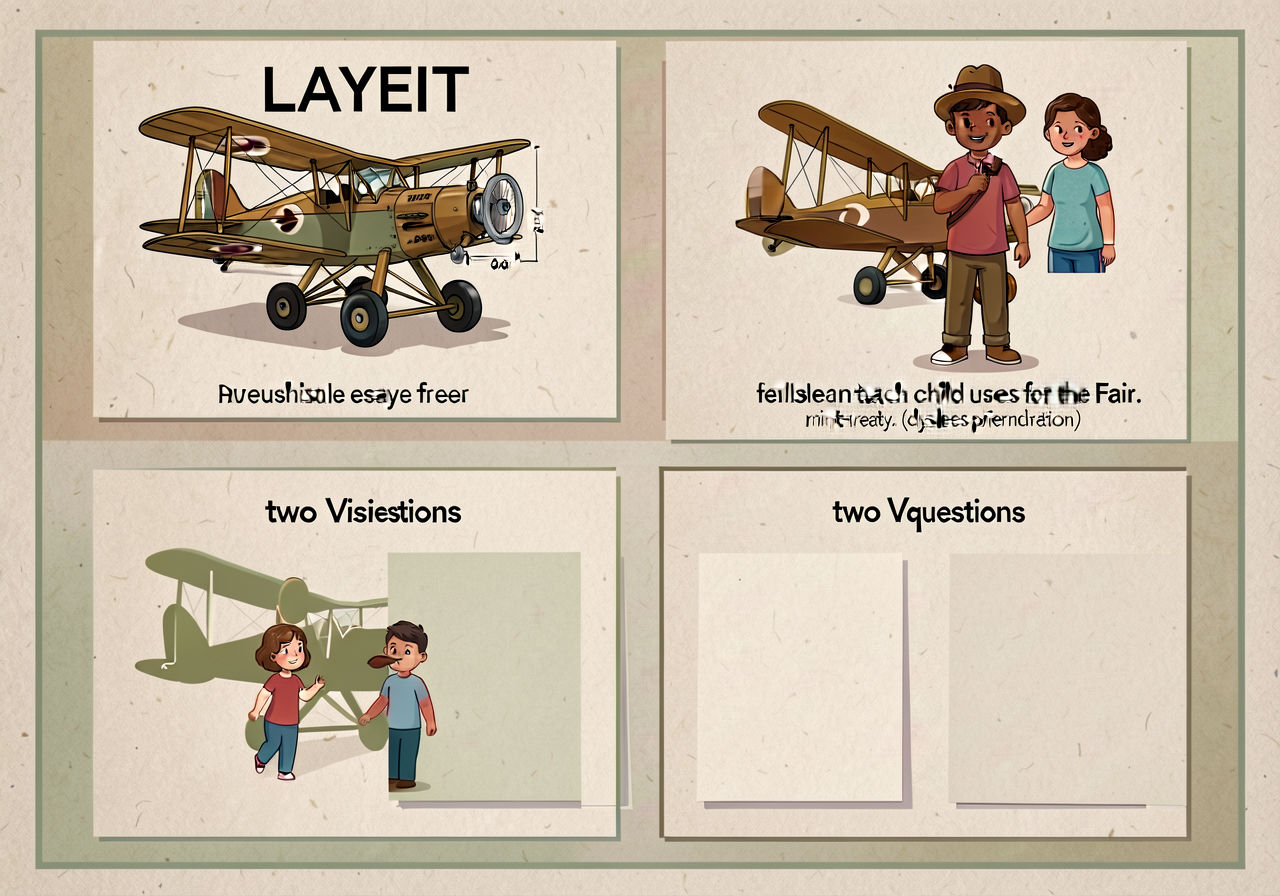 Reproduction of MG-16 at 11x17: 3-section card showing the LAYOUT each child uses for the Fair — TOP LEFT published essa