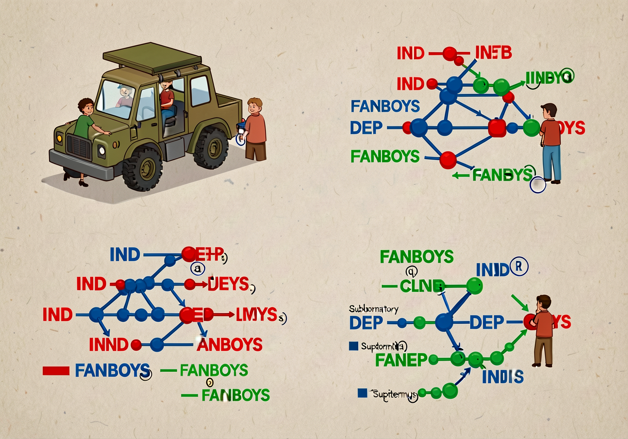 Reproduction of MG-6 at 11x17: 3 worked compound-complex examples (one per pattern) with each part color-coded — IND cla