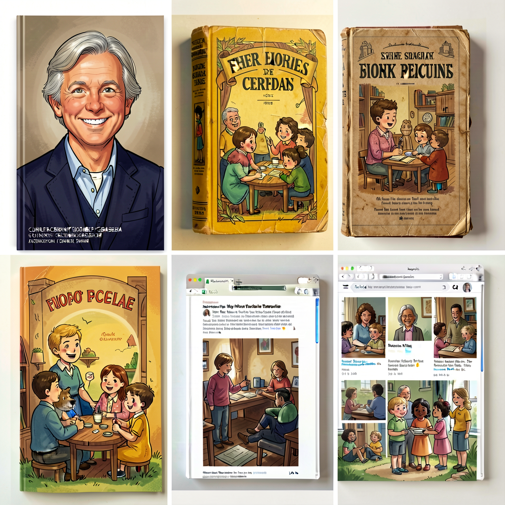 Photo grid showing 3 candidate sources side-by-side: a current scholarly biography with author photo and credentials, an