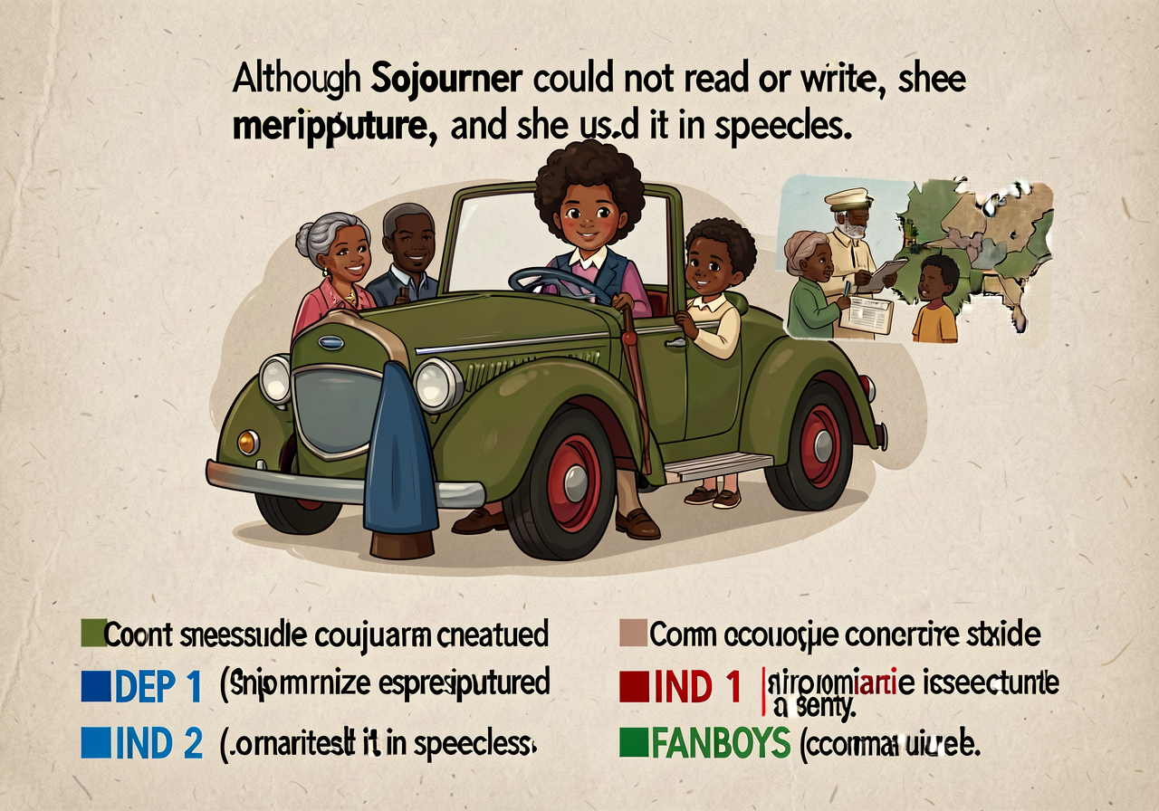 Reproduction of MG-6 at 11x17 with research-context examples: 'Although Sojourner could not read or write, she memorized