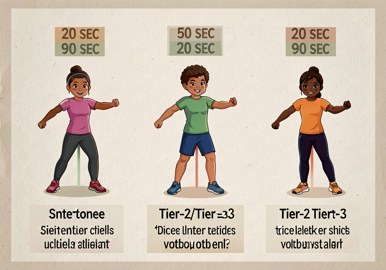 11x17 anchor showing the 3 moves vertically with time-targets (20 sec + 50 sec + 20 sec = 90 sec), each move with senten