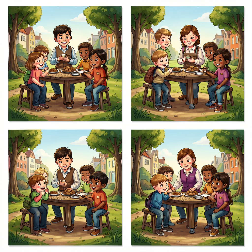 Reference photo grid of 5 scenarios matched to the 5 Set-10 words. Print-ready 8.5x11.