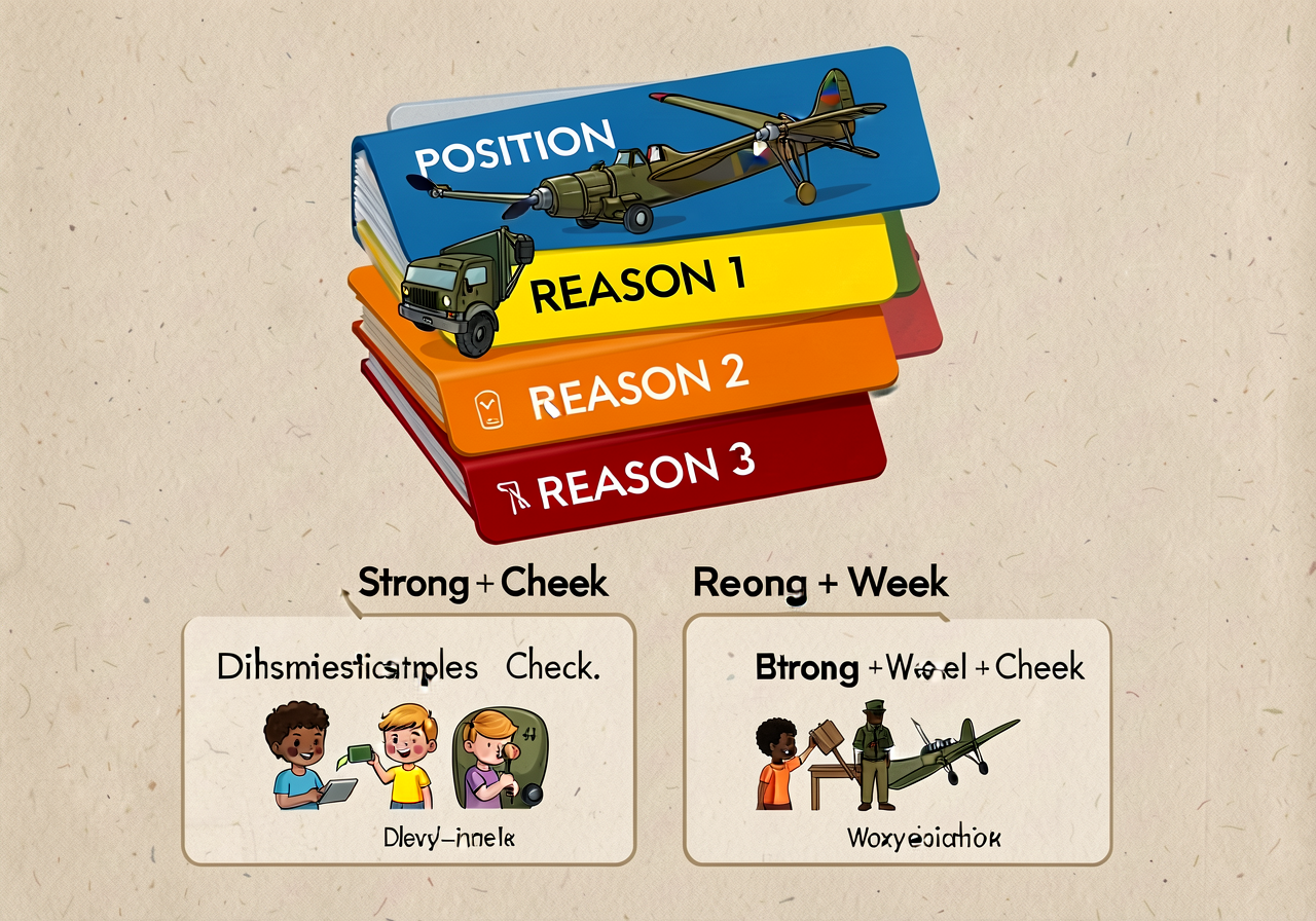Reproduction of MG-4 at 11x17: stacked card with POSITION (blue), REASON 1 (yellow), REASON 2 (orange), REASON 3 (red). 