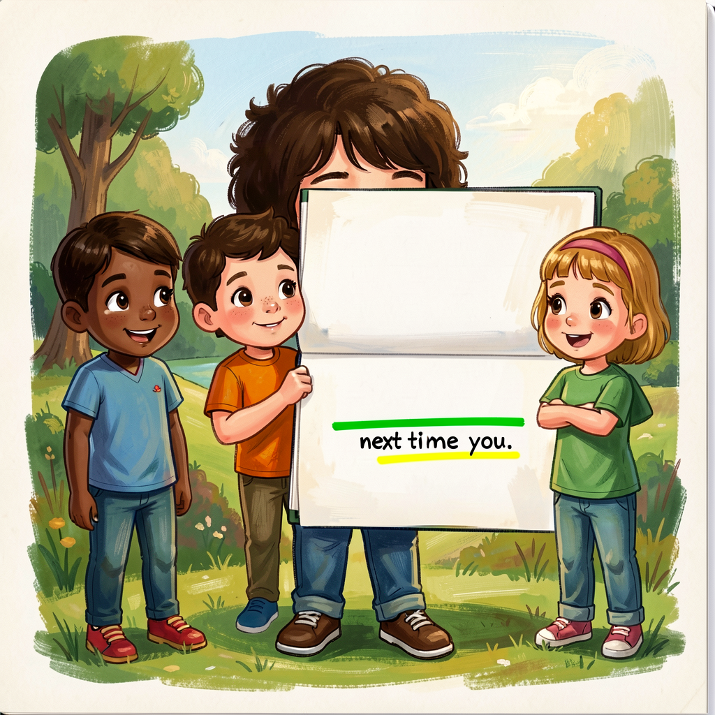 Reference image of a Grade-5 child's handwritten conclusion with the synthesis sentence underlined green and the 'next t