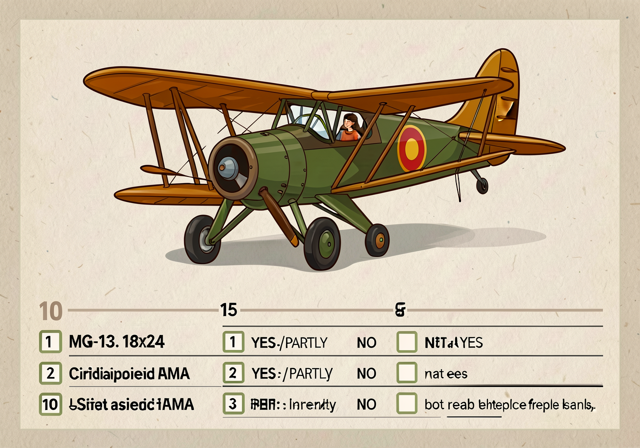 Reproduction of MG-13 at 18x24: 10 numbered criteria with YES/PARTLY/NO checkboxes and notes line for each. Print-ready,